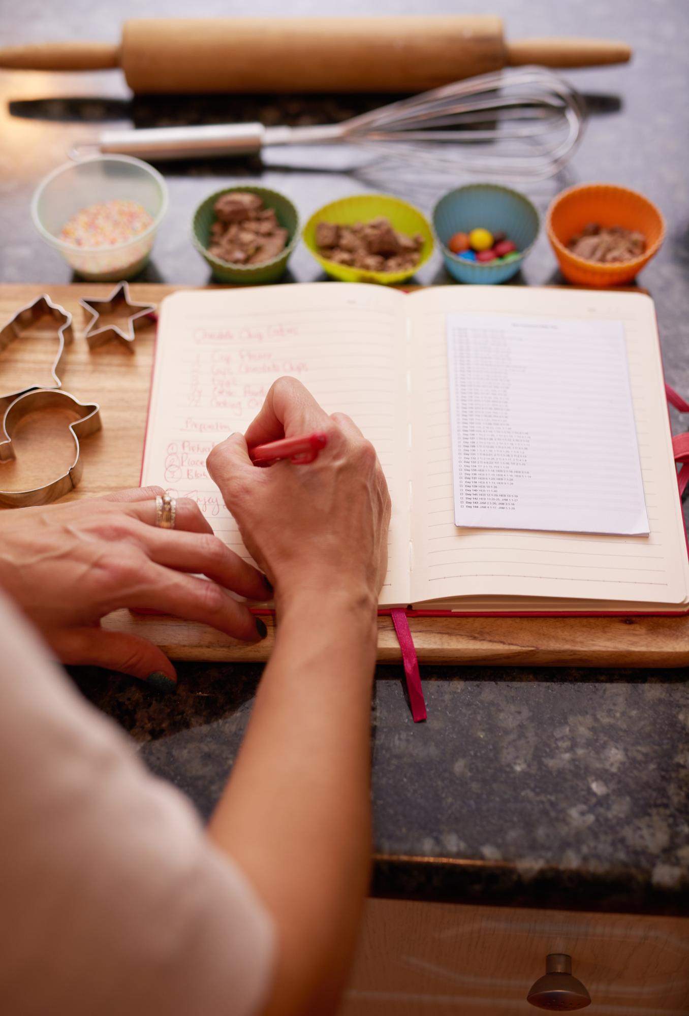 Note scritte a mano su carta ricetta